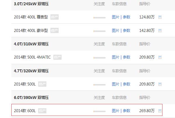 奔驰s600l报价多少钱 奔驰s600l报价269.8万（落地324.24万）