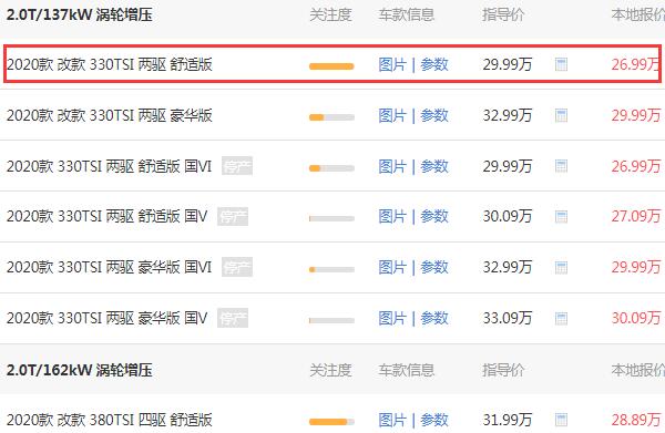 途昂价格是多少 大众途昂的落地价为30.38万