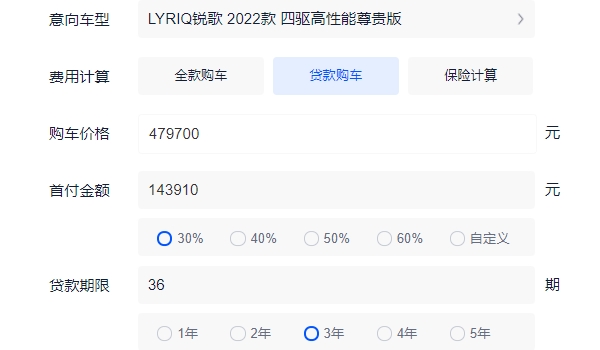 新款凯迪拉克锐歌分期首付多少钱 2022款四驱高性能尊贵版首付15.85万（36期月供10026）