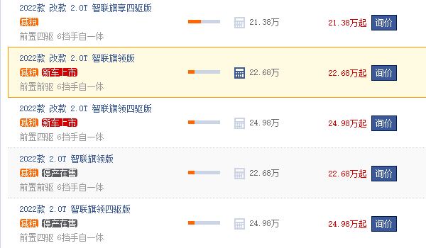 红旗hs5多少钱一辆 红旗hs5顶配车型售价24.98万（全款落地27.04万 ）