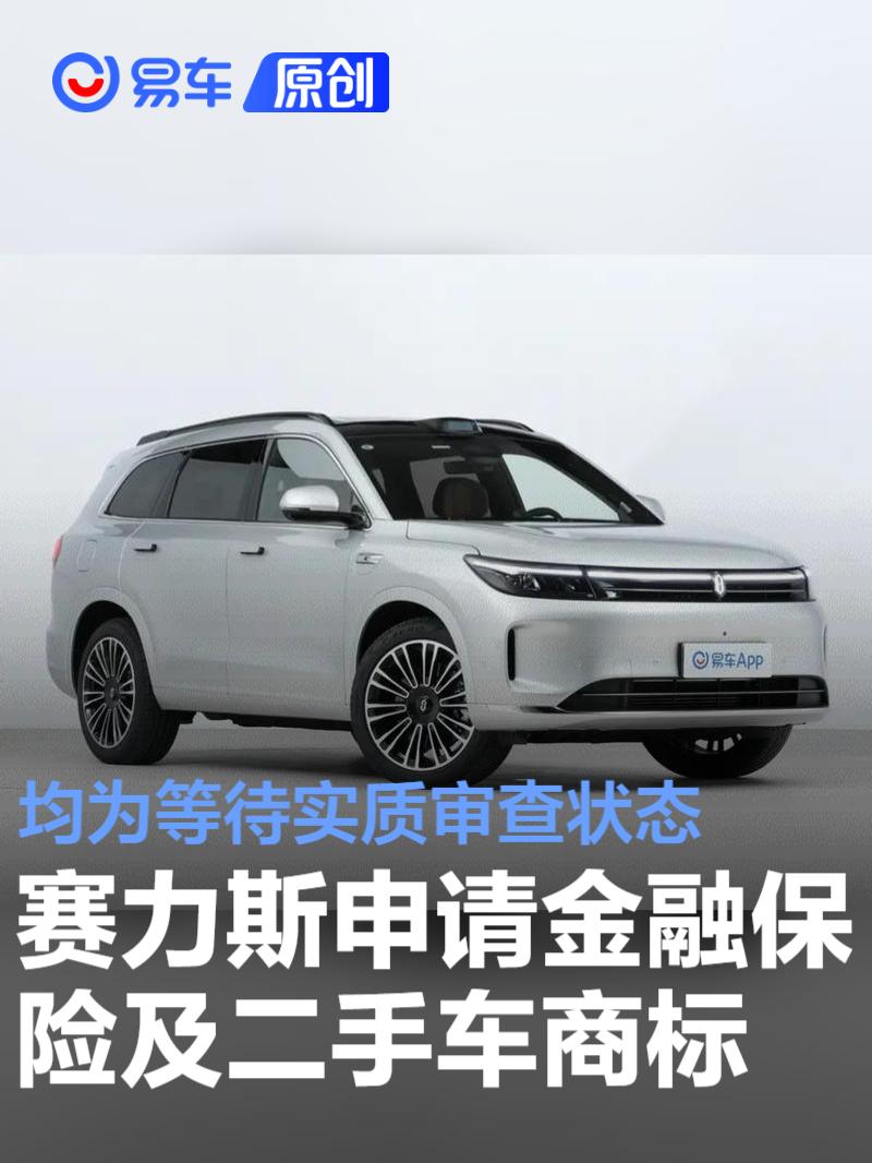 赛力斯申请金融保险及二手车商标 均为等待实质审查状态