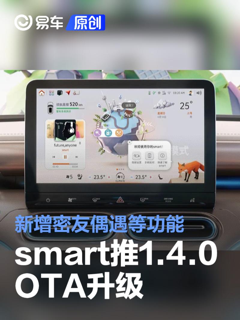 smart推出1.4.0版本OTA升级 新增密友偶遇功能等功能