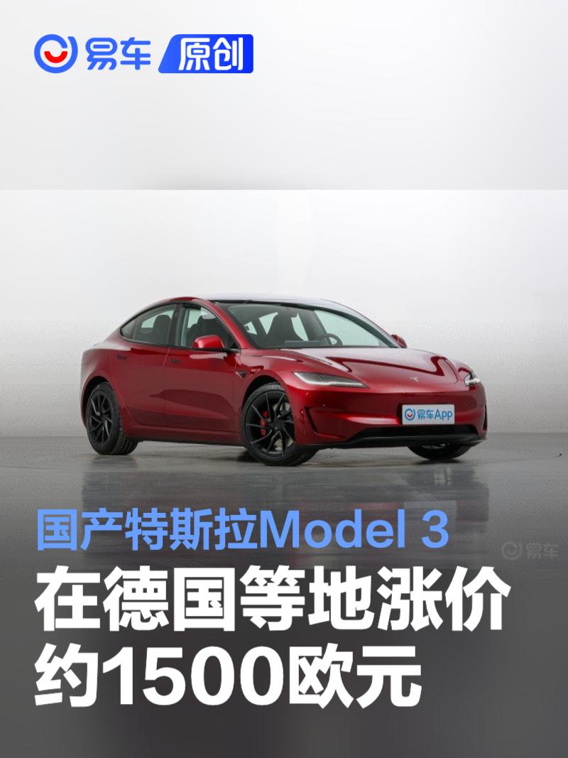 国产特斯拉Model 3在德国等地涨价约1500欧元