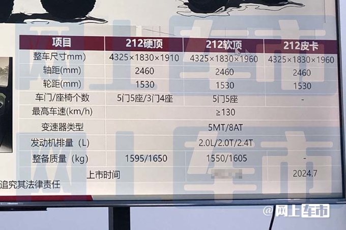 北汽新BJ212无伪实拍！或4月25日发布 内饰大升级