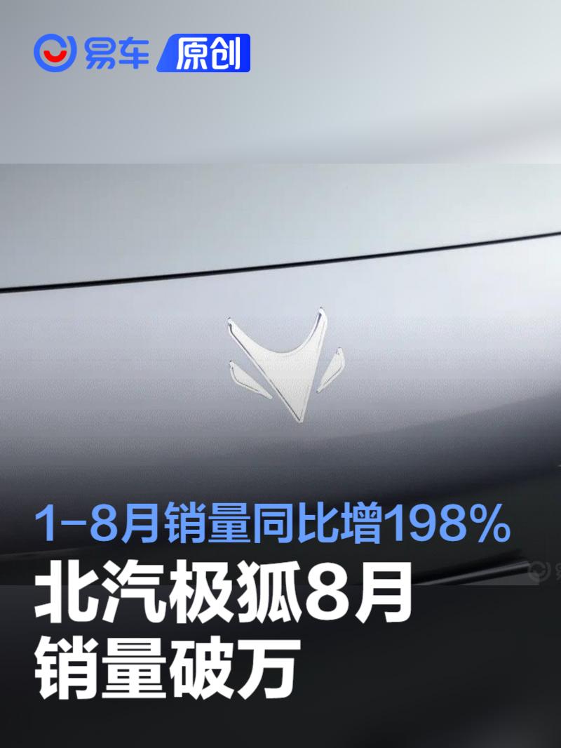 北汽极狐8月销量破万 1-8月销量同比增198%