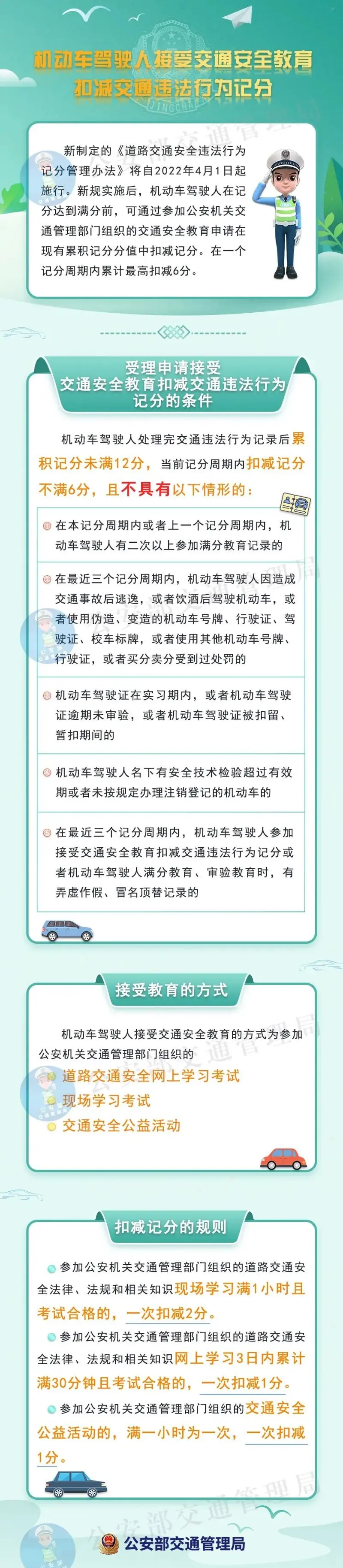 4月1日起全国推行驾照学法减分 公安部交通管理局权威解读