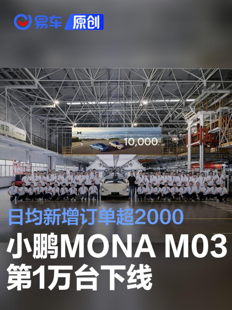 小鹏MONA M03上市22天下线超万辆 日均新增订单超2000