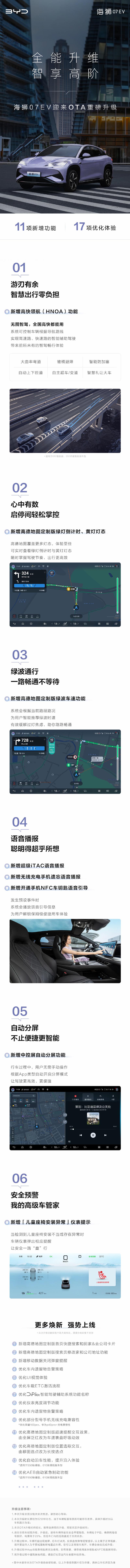 比亚迪海狮07 EV迎OTA升级 新增高快领航等11项功能