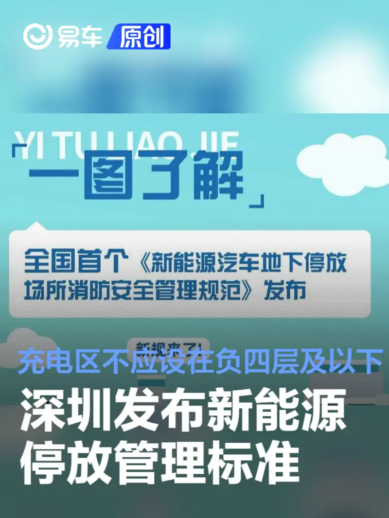 深圳发布新能源停放管理标准：充电区不应设在地下四层及以下