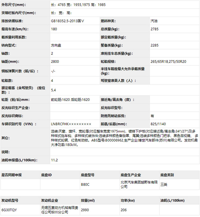 北京全新BJ80实拍曝光 搭3.0T+8AT或下月上市