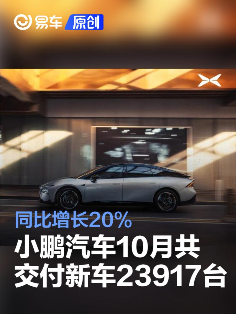 小鹏汽车10月共交付新车23917台 同比增长20%